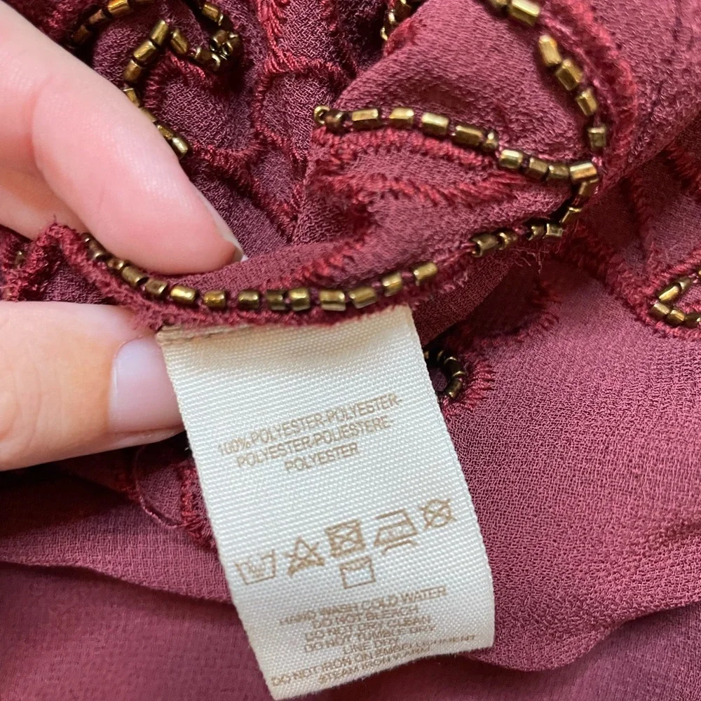 Free people sheer chiffon beaded slip tunic - Picture 4 of 7